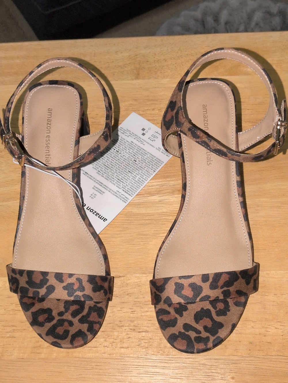 Leopard Print Wide Heeled Sandals
